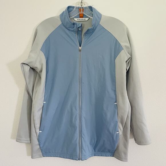 PETER MILLAR Merge Elite Hybrid Jacket Youth XL Blue/Gray Full Zip Golf‎ Active - Picture 1 of 6
